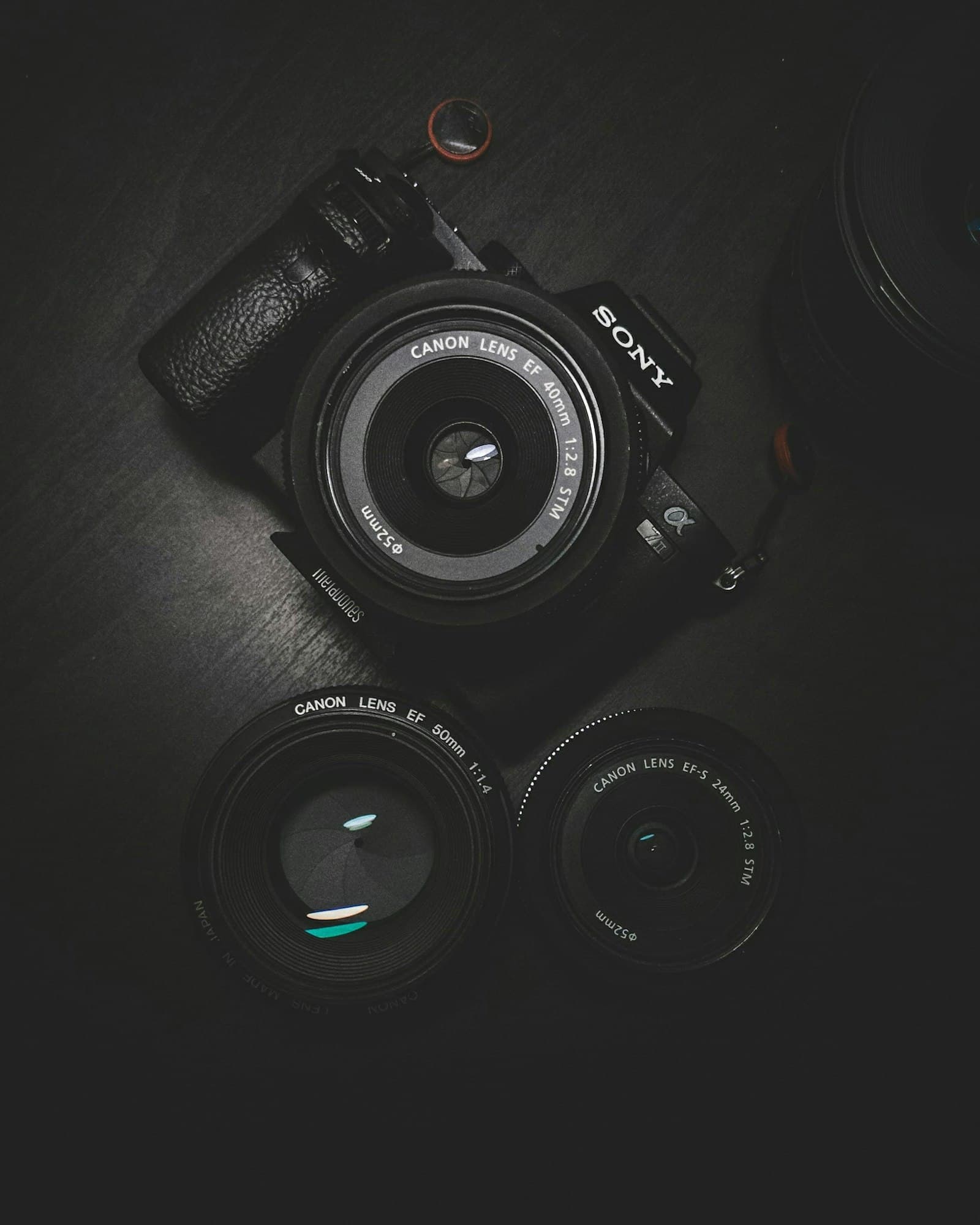 Vintage camera lens and film equipment
